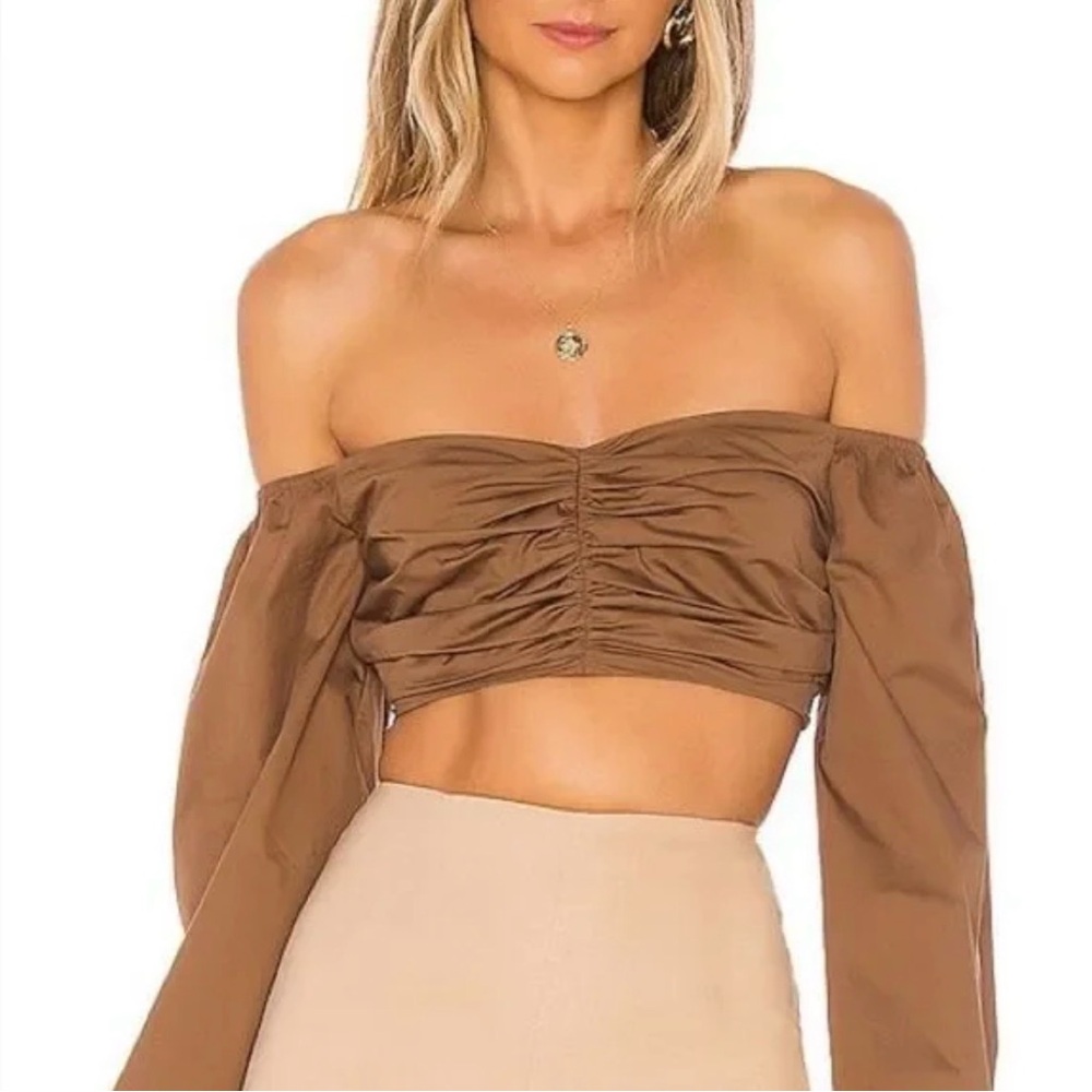 L'Academie Tristan Off-Shoulder Crop Top